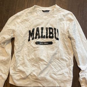 White Malibu sweatshirt/crew neck